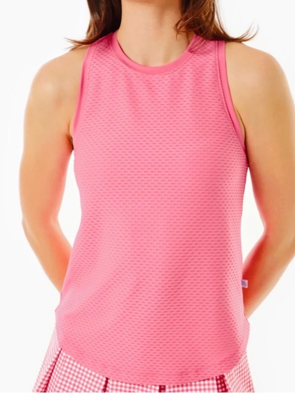 Addison Bay Pink Textured High-Neck Tank